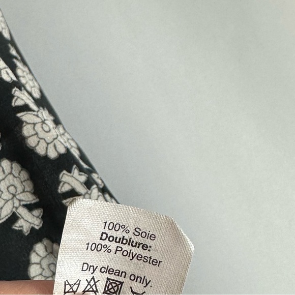 Madewell Silk Island Black & Cream Floral 100% Silk Skirt - Picture 8 of 8